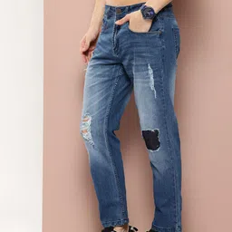 Harvard Men Relaxed Fit Mildly Distressed Light Fade Stretchable Jeans image 2