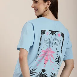 HERE&NOW Women Typography Printed Pure Cotton T-shirt-picture-30