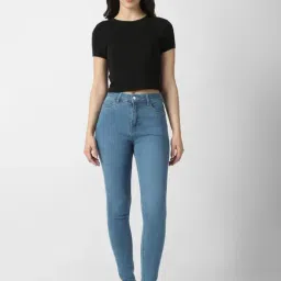 Van Heusen Blue Cotton Solid Jeans image 4