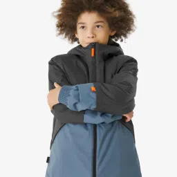 WEDZE By Decathlon Boys Blue & Grey Color Block Jacket image 4