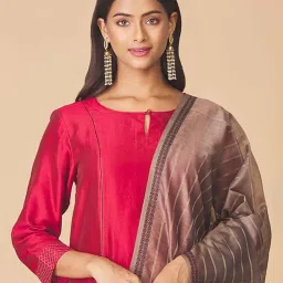 Fabindia Beige Woven Pattern Dupatta image 4