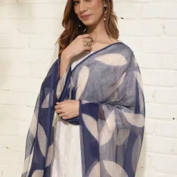 Fabindia Indigo Blue Printed Dupatta image 4