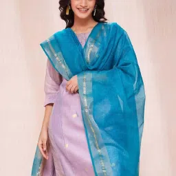 Fabindia Blue Printed Dupatta image 4