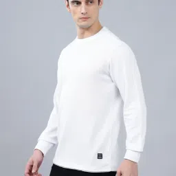 Cantabil White Cotton Polyblend Regular Fit Self T-Shirt image 4