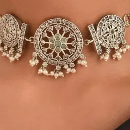 Jaypore Silver Necklace & Earring Set image 4