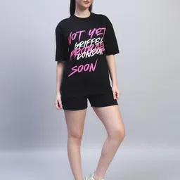 GRIFFEL Graphic Printed Pure Cotton T-Shirts With Shorts Co-Ords image 4