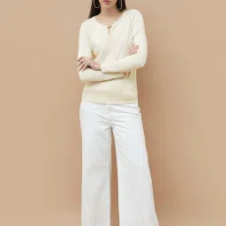 Code by Lifestyle Beige Plain T-Shirt image 4