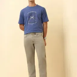 Allen Solly Beige Cotton Regular Fit Jeans image 4