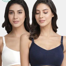 Inner Sense Multicolored Non Wired Padded Nursing Bra (Pack Of 2)-picture-48