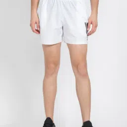 adidas White Regular Fit Club 3 Striped Sports Shorts-image-5