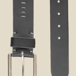 Kara Black Textured Leather Belt image 3