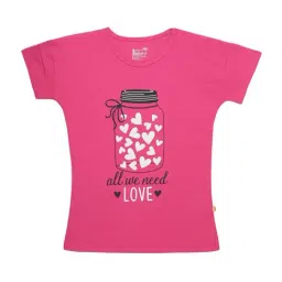 Proteens Kids Fuchsia Pink Cotton Printed T-Shirt-image-77