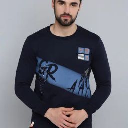 showoffff Showoff Navy Blue Cotton Regular Fit Printed Sweatshirt-picture-48