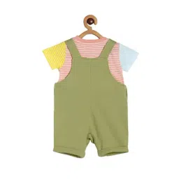 MINIKLUB Boys Multicolor Striped T-Shirt with Dungaree image 2