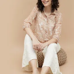 Colour Me by Melange Brown Printed Shirt image 4