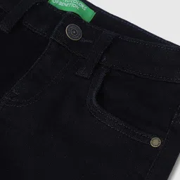 United Colors of Benetton Boys Black Cotton Blend Solid Jeans image 4