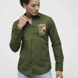 Produkt By Jack & Jones Green Cotton Slim Fit Shirt-picture-28