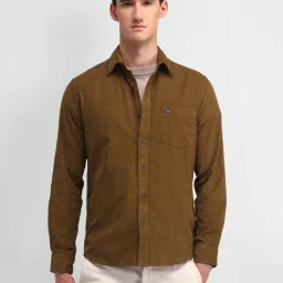 Arrow Sport Light Khaki Cotton Slim Fit Shirt image 4