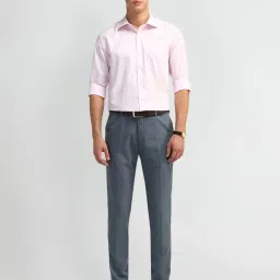 Arrow Medium Blue Slim Fit Self Pattern Trousers image 4