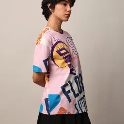 Only Pink Cotton Graphic Print T-Shirt image 4