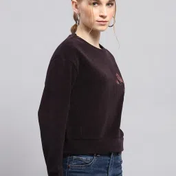 Monte Carlo Wine Polyester Blend Printed Full Sleeve Sweatshirt image 4