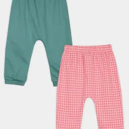 Miniklub Girls Pink & Green Cotton Chequered Knit Bottom - Pack of 2 image 3