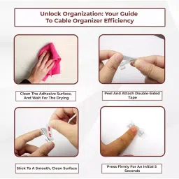 Robustt ABS Strong Self Adhesive Cable Organiser Clip with 3M Foam, White (Pack of 100 Pcs) image 4