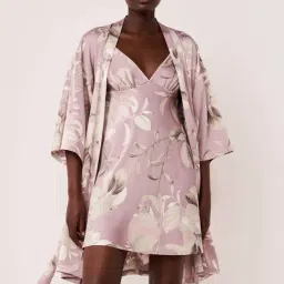 La Vie En Rose Purple Printed Robe-picture-14