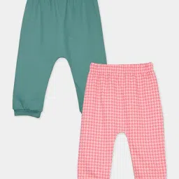 Miniklub Girls Pink & Green Cotton Chequered Knit Bottom - Pack of 2 image 4