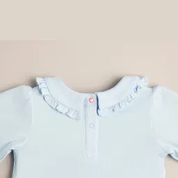 ed-a-mamma baby Ed-A-Mamma Girls Blue Cotton Self Design Top image 4