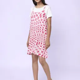 Coolsters by Pantaloons Kids Pink & White Cotton Printed Dress image 3