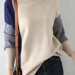 StyleCast Women Colourblocked Longline Pullover-picture-10