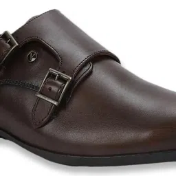 Van Heusen Men's Brown Monk Shoes image 4