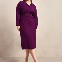 Vero Moda Curve Violet Roma Flared Fit Dress-picture-15