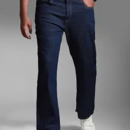 High Star Blue Cotton Flare Fit Jeans-image-9