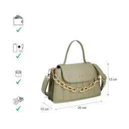 Fastrack Olive Quilted Medium Satchel Handbag image 4