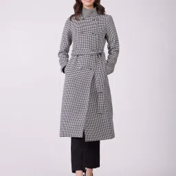 Fablestreet Black & White Printed Overcoat image 4