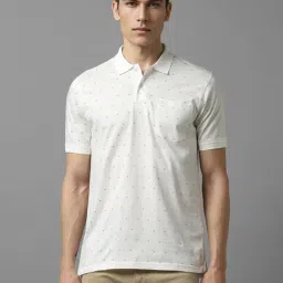 louis philippe Men White Print Polo Neck T-shirt-picture-16