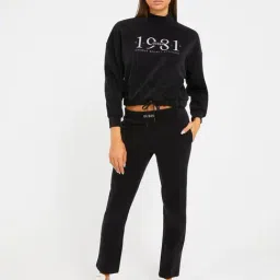 Guess Black Print Full Sleeves Sweatshirt image 3