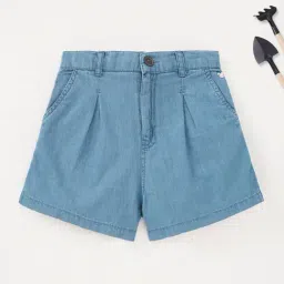 Ed-a-Mamma Kids Blue Solid Shorts-image-33