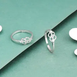 GIVA 92.5 Sterling Silver Twisted Grace Toe Rings-picture-29