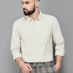 Code by Lifestyle Beige Cotton Regular Fit Striped Shirt-picture-20