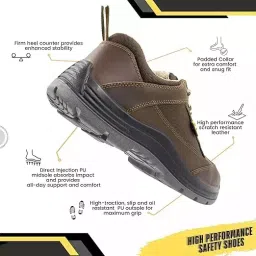 JAMA Steel Toe Safety Shoes Low Ankle PU Sole Brown Leather Size UK 12, JB172 image 5