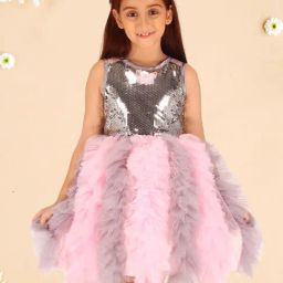 Cutecumber Kids Pink Embellished Dress-picture-43