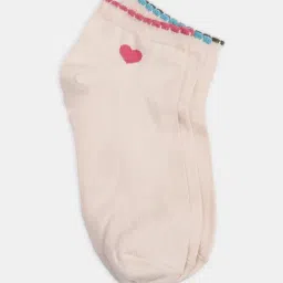 Honey by Pantaloons Pink Solid Socks - Pack of 3 image 2