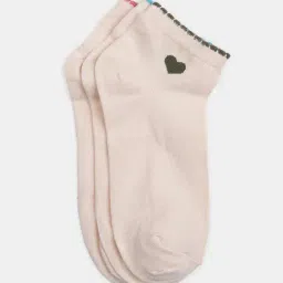 Honey by Pantaloons Pink Solid Socks - Pack of 3 image 3