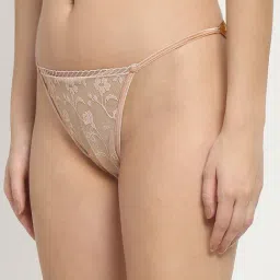 aoba Erotissch Pack Of 4 Beige Lace Thongs image 4