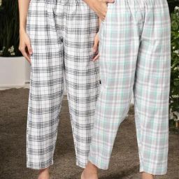 Kryptic Grey & White Cotton Relaxed Fit Printed Lounge Pants - Pack of 2-picture-13