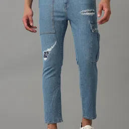 Voi Jeans Men Cotton Mildly Distressed Stretchable Jeans-image-13