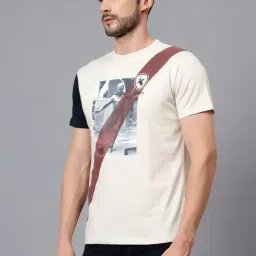 Cantabil Beige Regular Fit Printed T-Shirt image 3
